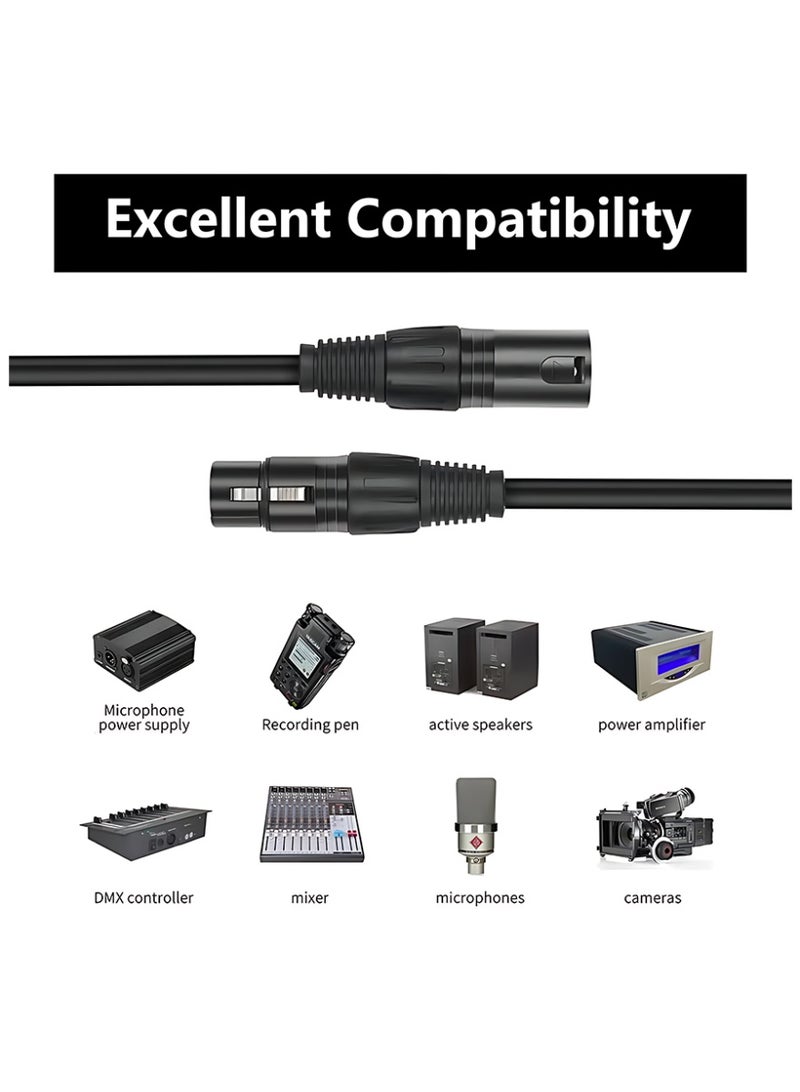 CLAVON 10 feet /3 meters XLR cable - Shielded microphone cable for studio recording and live production, gold-plated pins, male to female, for microphone and balanced analog line level - Image 5